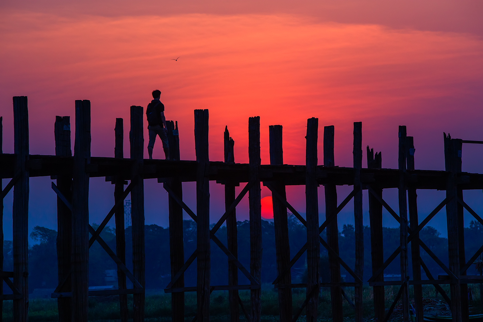 緬甸——烏本橋剪影